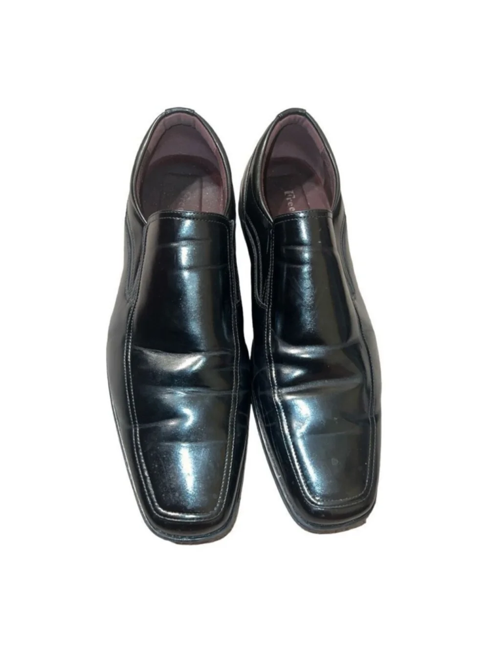 Freeman Men's 12M Black Leather Square Toe Dress Shoes Lace Up